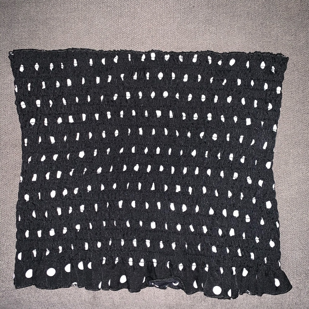 Black strapless Polka Dot top